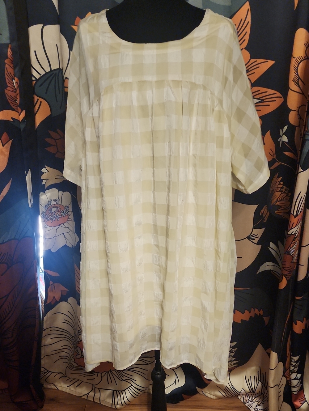 Listicle Light Yellow Gingham Midi Dress